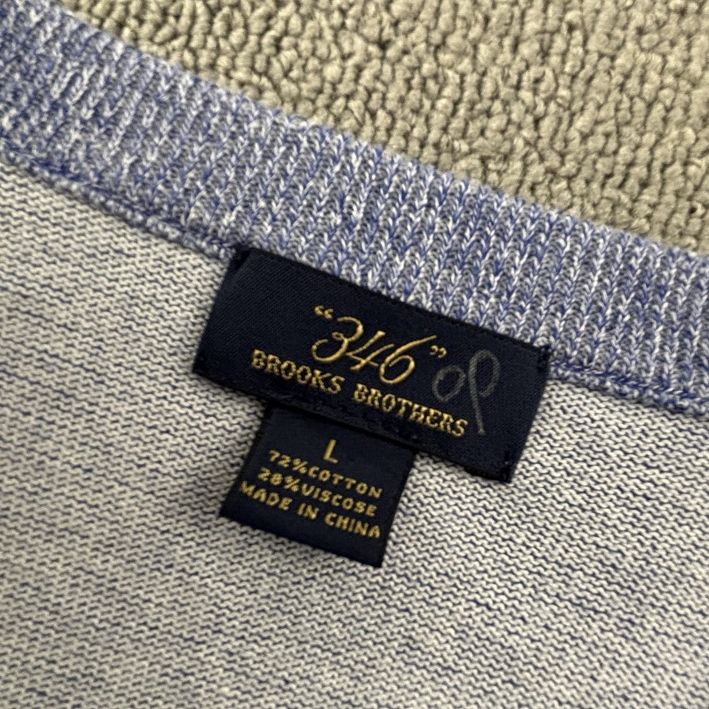 Brooks Brothers Sweater Adult Large Blue Long Sleeve Casual Preppy Men's - Picture 9 of 14